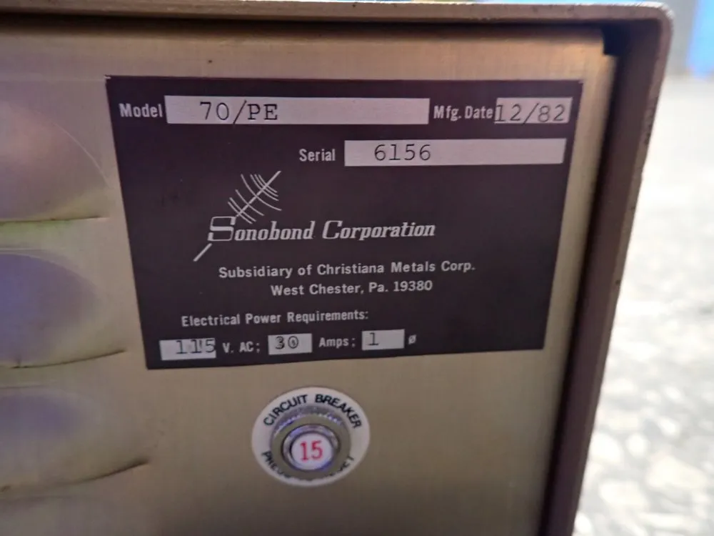 Sonobond 150 Psi Ultrasonic Welder