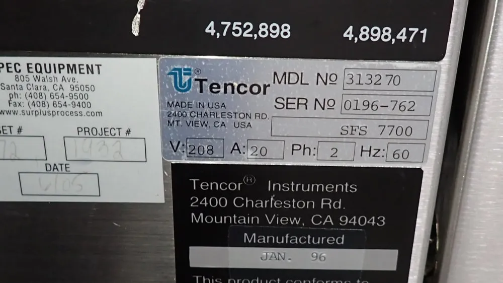 Tenco Patterned Wafer Inspection Unit - Surfscan 7700/313270