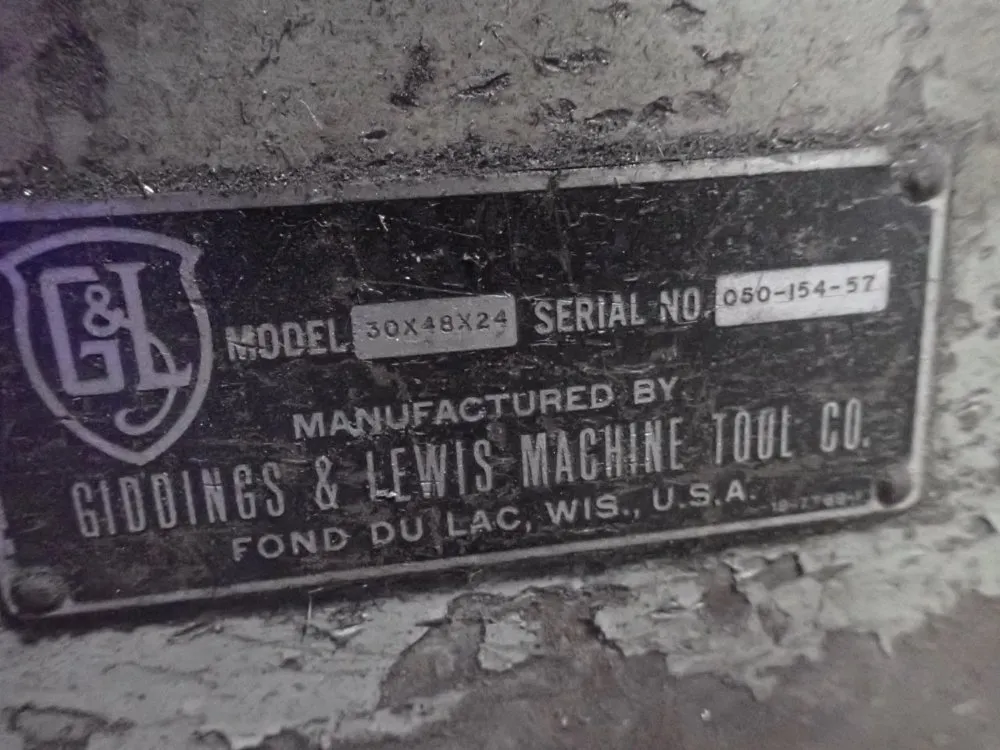 Giddings & Lewis Machine Tool 72" X 34" X 66" Tombstone - 30x48x24