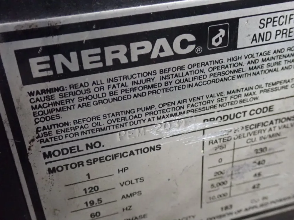 Enerpac Hydraulic Pump - Pem-2035