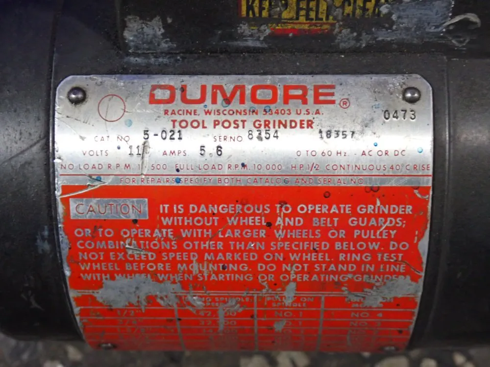 Dumore Tool Post Grinder - 5-021