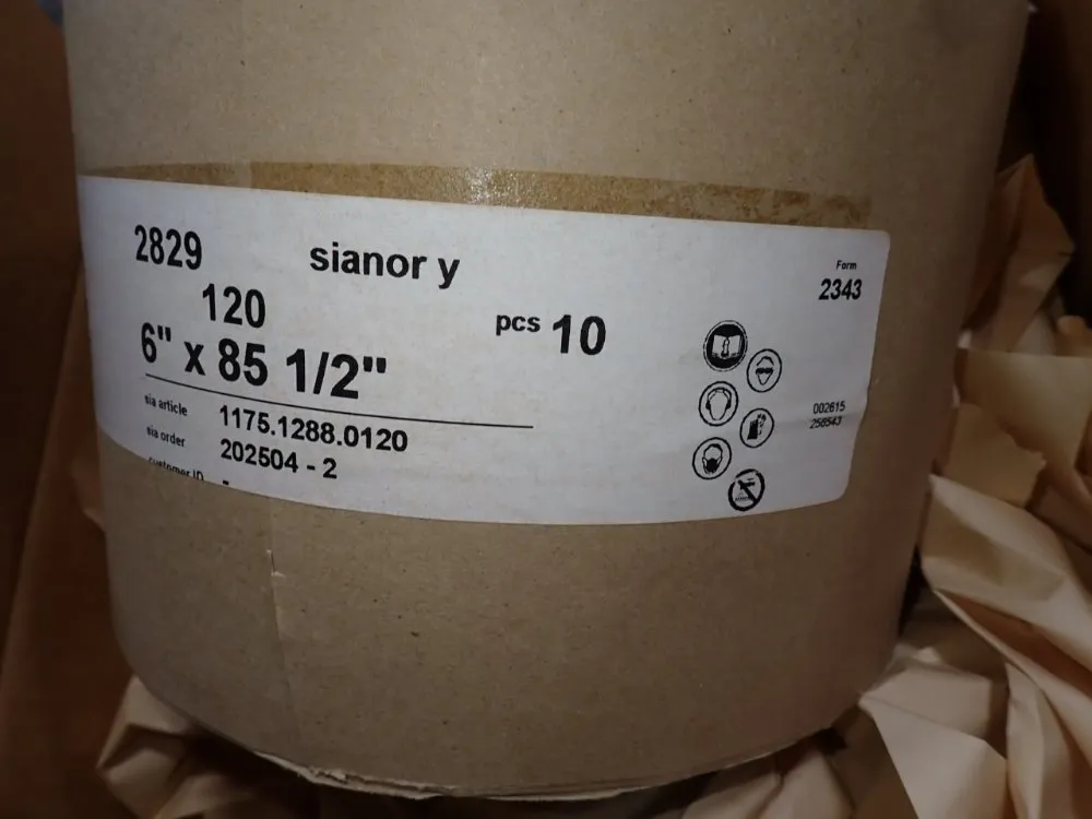Sia Abrasives Inc 6" X 85 1/2" Sanding Belts - 2829