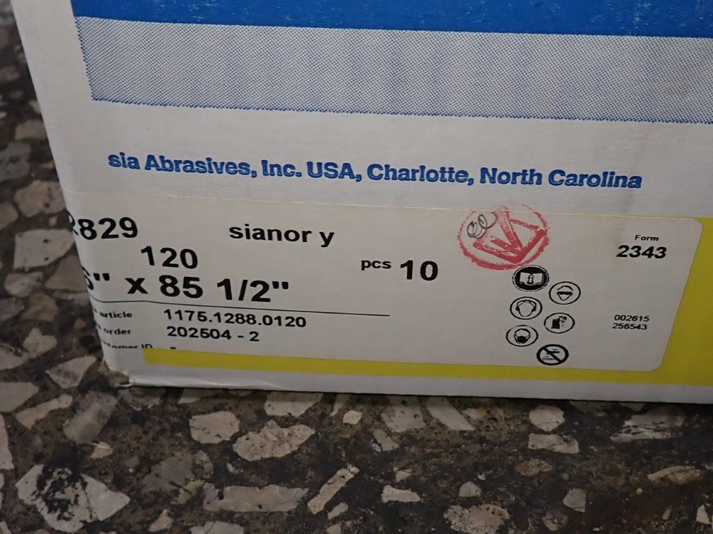 Sia Abrasives Inc 6" X 85 1/2" Sanding Belts - 2829