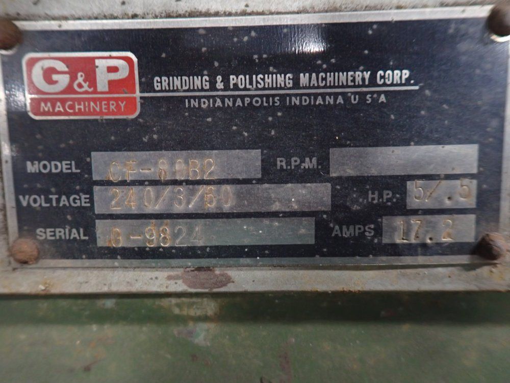 G & P Machinery Double Belt Rod Sanding Machine - Cf-80b2