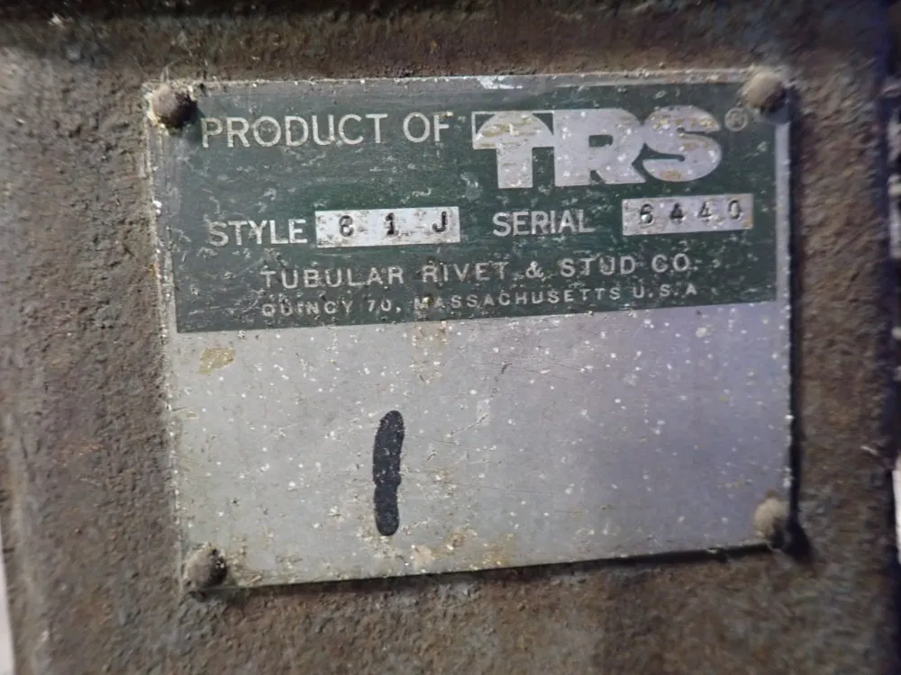Tubular Rivet And Stud Co. Riveter - 61j