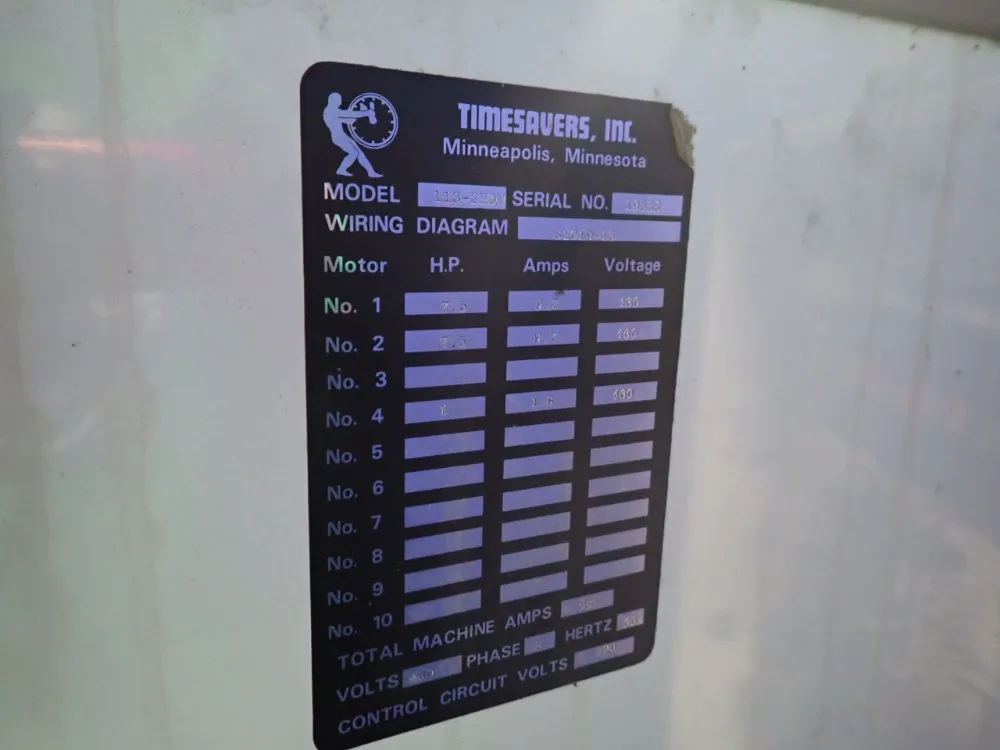 Timesavers Machine Tool Divison Wide Belt Sander - 113-2hdm