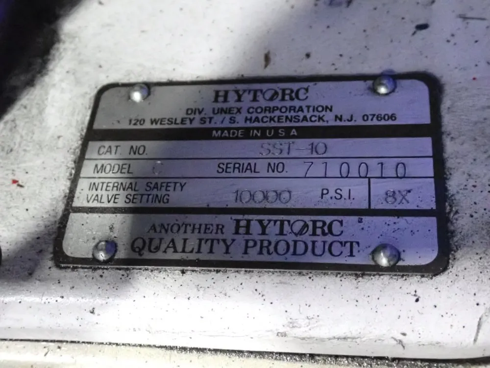 Hytorc 1 1/8 Hp Hydraulic Unit - Sst-10/c