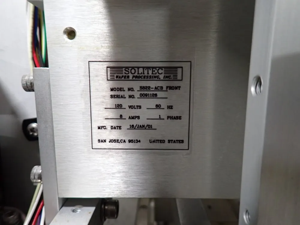 Solite Wafer Processing Inc. Photoresist Processing System - 5822-acb Front