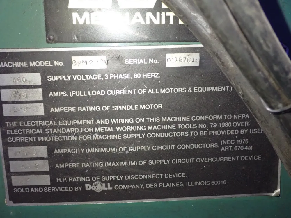 Doall 9" X 49" Cnc Vertical Mill - Gpm200v