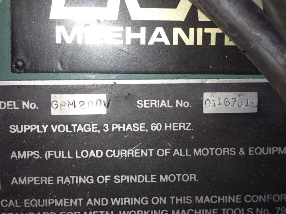 Doall 9" X 49" Cnc Vertical Mill - Gpm200v