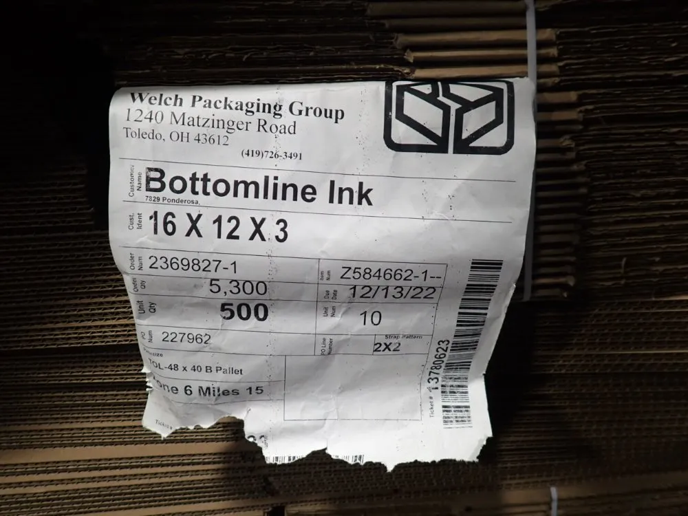 Welch Packaging 16" X 12" X 3" Card Board Boxes