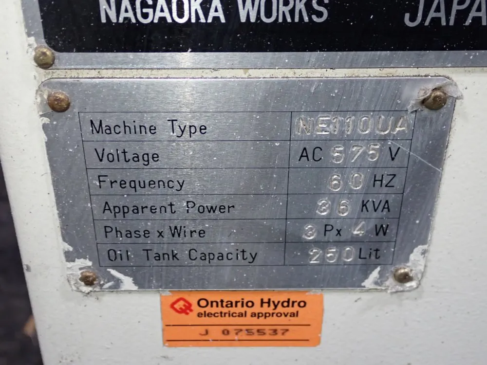 Niigata Injection Molder - Ne110ua