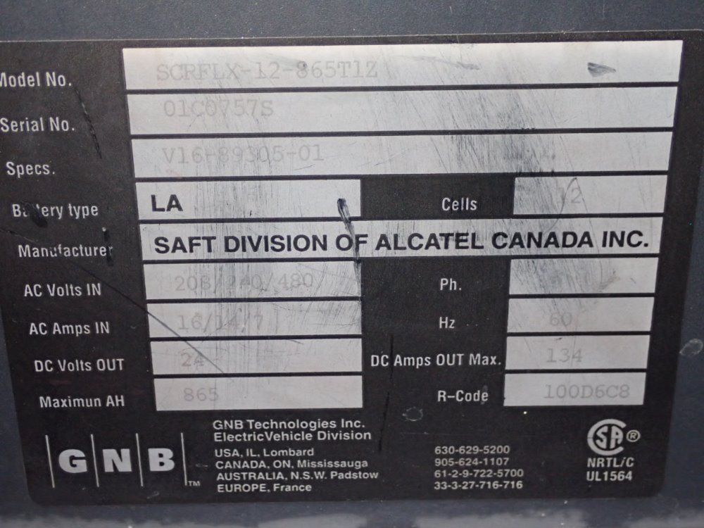 Gnd 24v / 865 A.h. Battery Charger - Scrflx-12-865t12