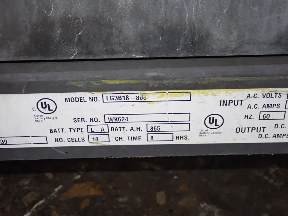 Douglas Battery 865 A.h. / 36v Battery Charger - Lg3b18-88s