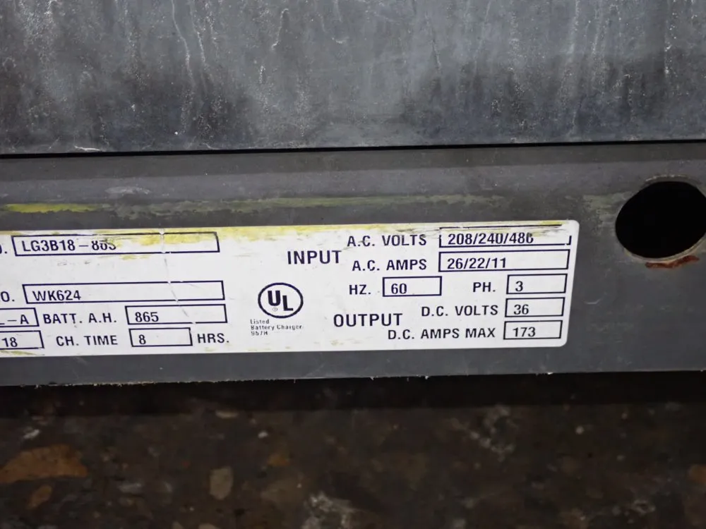 Douglas Battery 865 A.h. / 36v Battery Charger - Lg3b18-88s