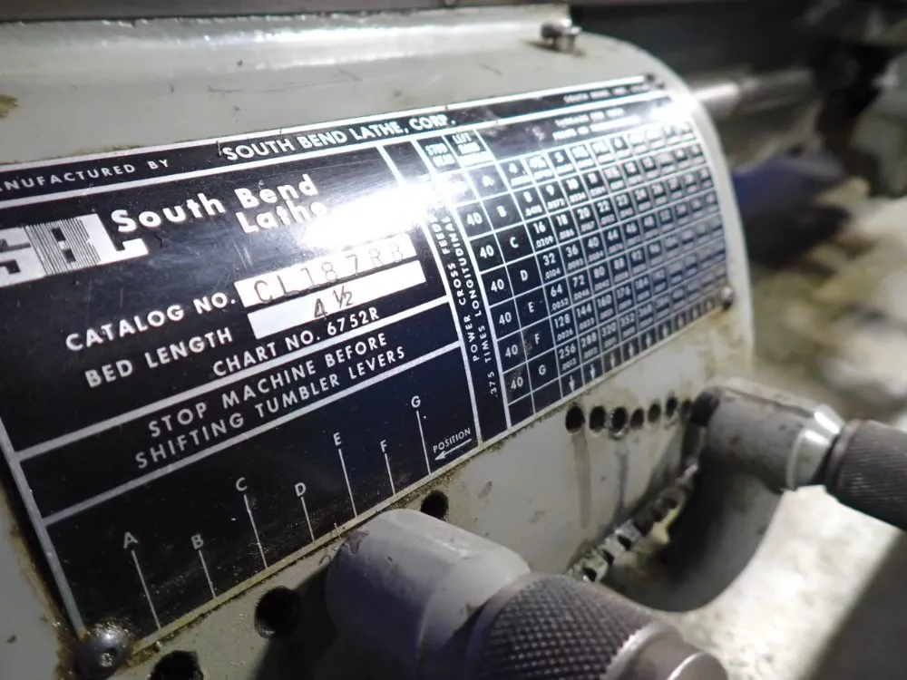 South Bend 10" X 45" Lathe - Cl187rb