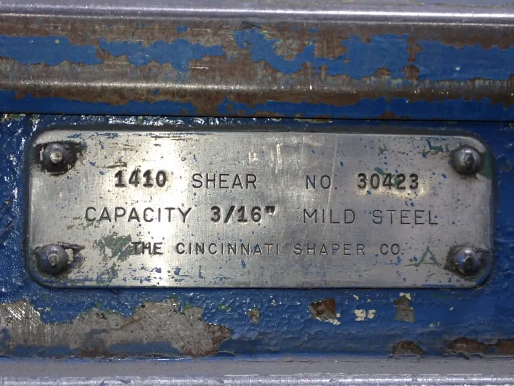 Cincinnati 3/16" X 121" Shear - 1410