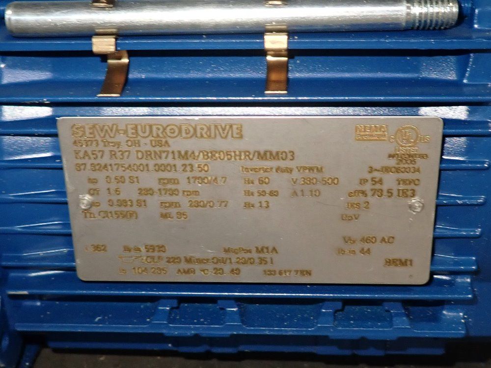 Sew Eurodrive .50 Hp Gear Drive - Ka57r37drn71m4/be05hr/mm03