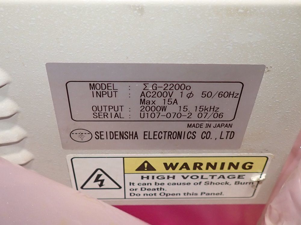Seidensha Electronics Co Ltd 2000 W Ultrasonic Generator Power Supply - Eg-2200