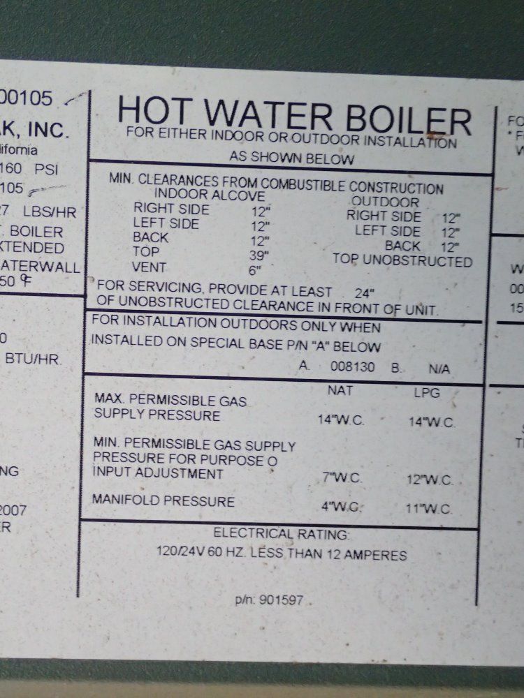 Raypak Hot Water Boiler