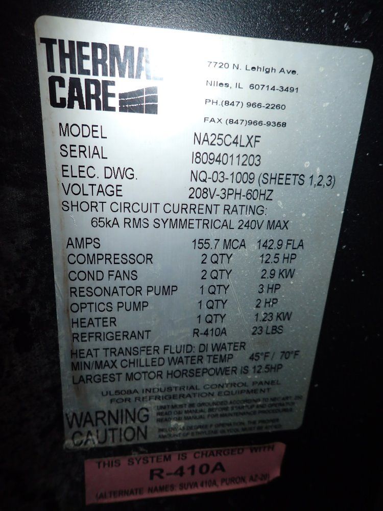 Thermal Care 12.5hp Chiller - Na25c4lxf