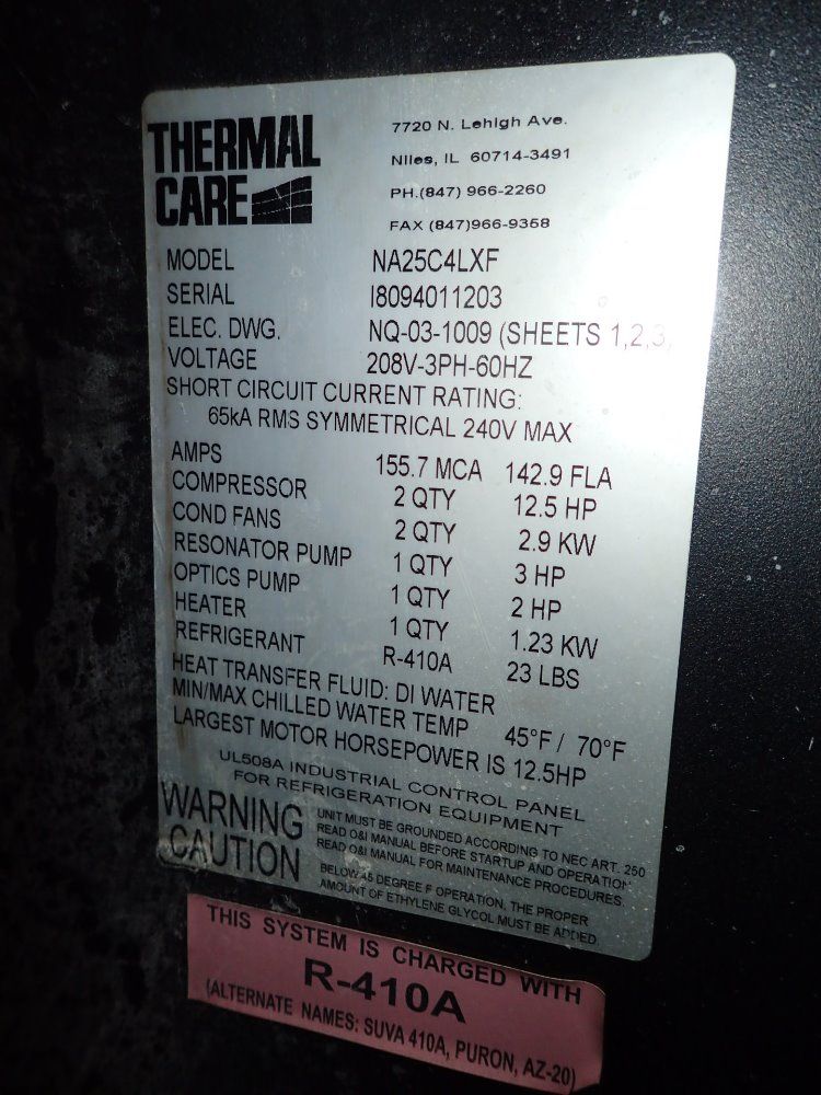 Thermal Care 12.5hp Chiller - Na25c4lxf