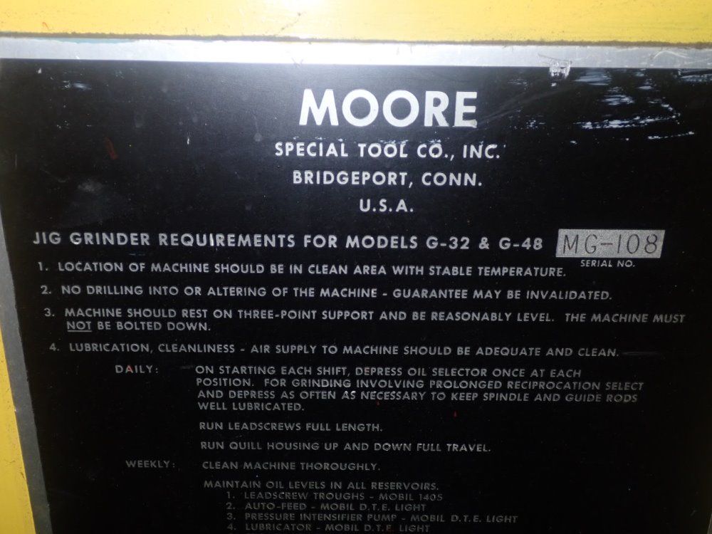Moore Precision Tools Jig Grinder