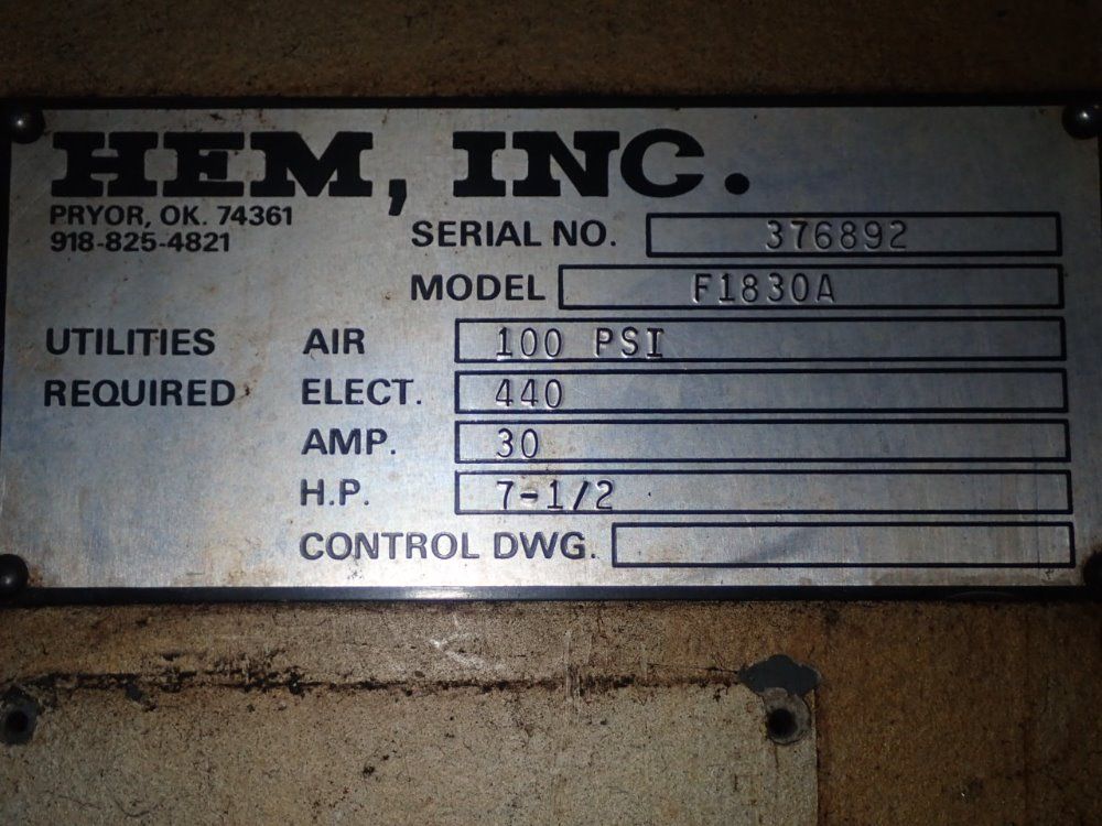 H E & M Horizontal Bandsaw