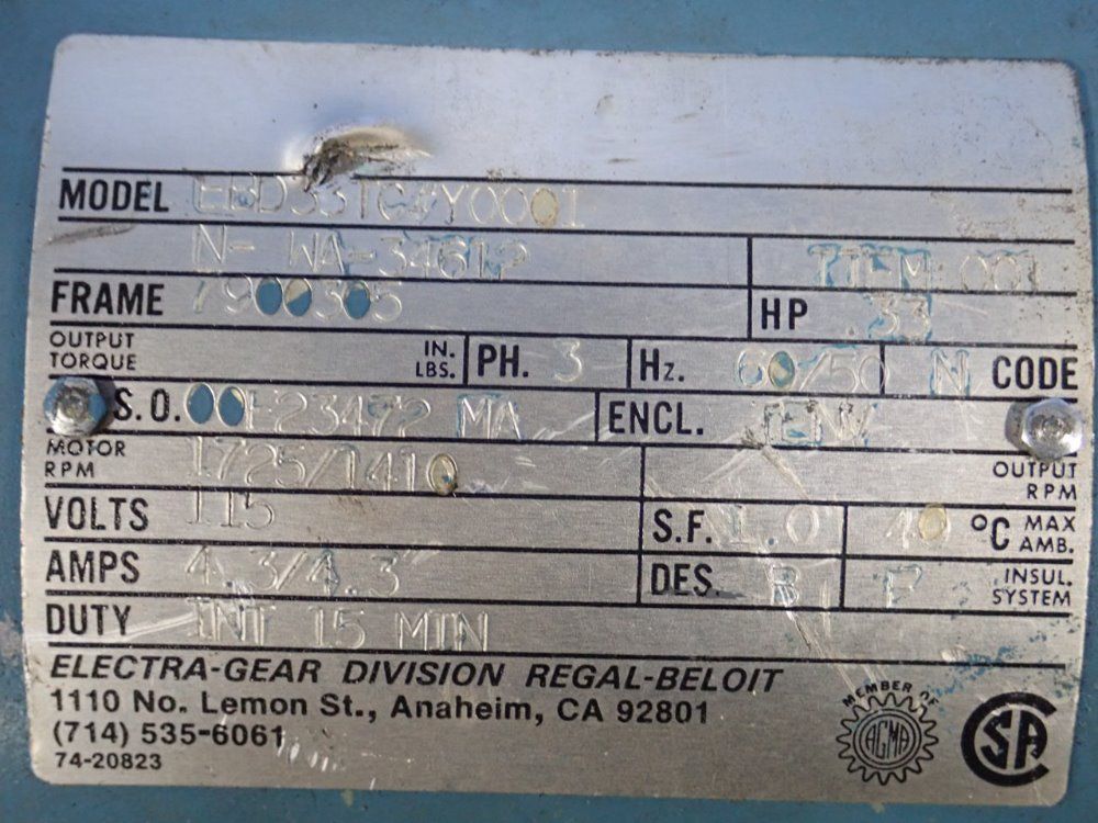 Electra Gear Motor W/ Brake