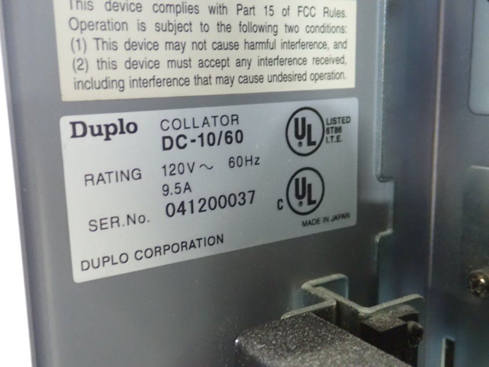 Duplo Collator / Stacker