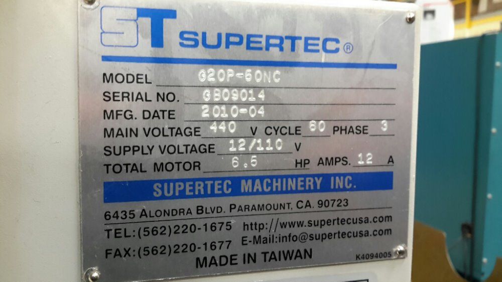 Supertec Cylindrical Grinder - G20p-50nc