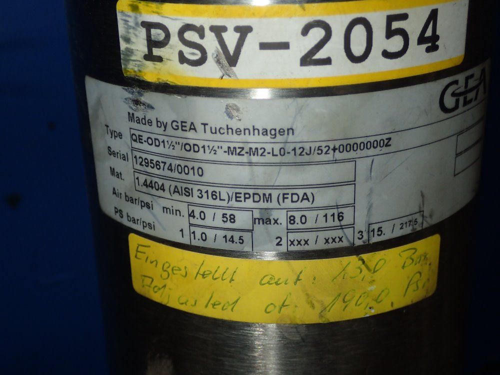 Gea Tuchenhagen Valve