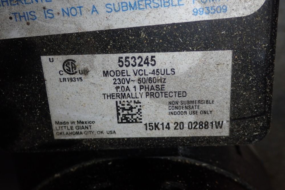 Little Giant Condensate Removal Pump