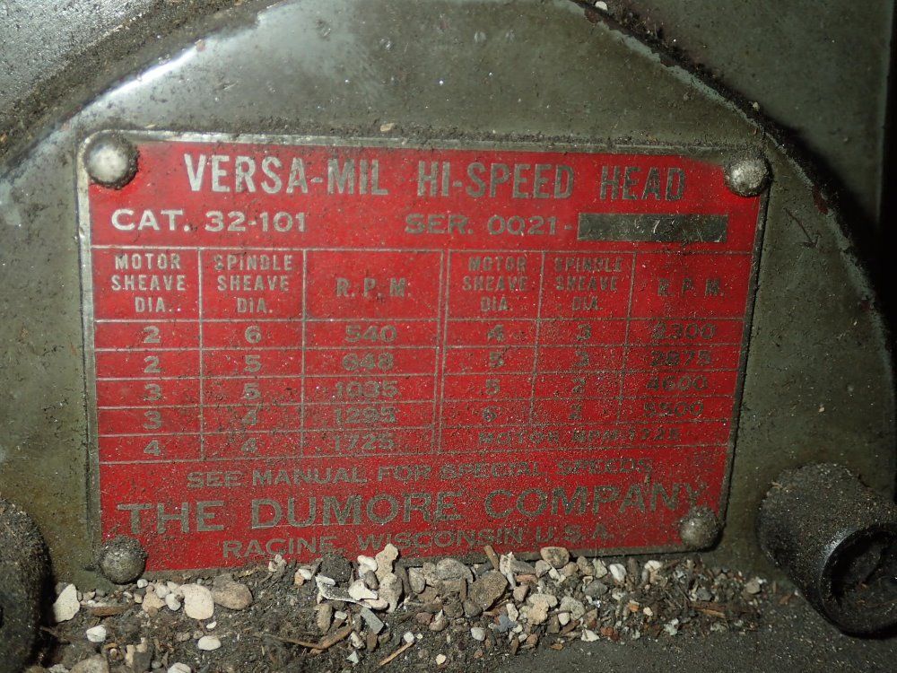 The Dumore Company Versa-mill Mill Head