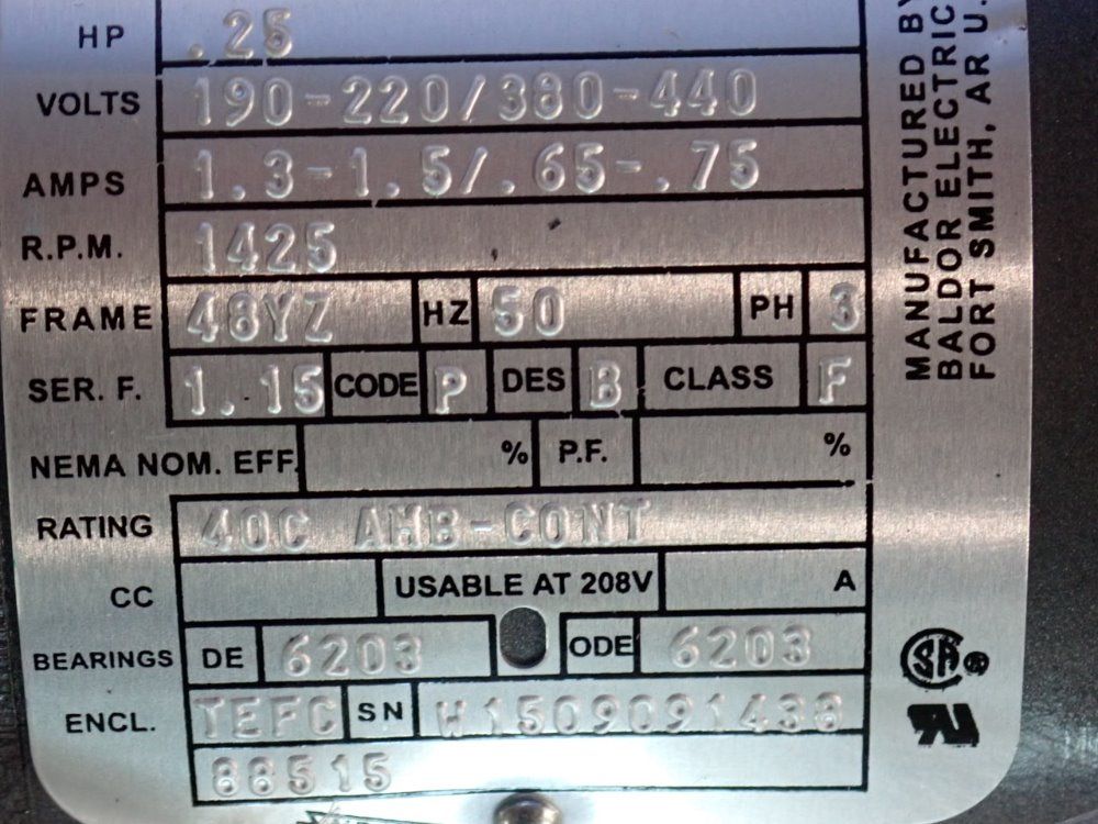 Baldor/tuthill Pump Motor