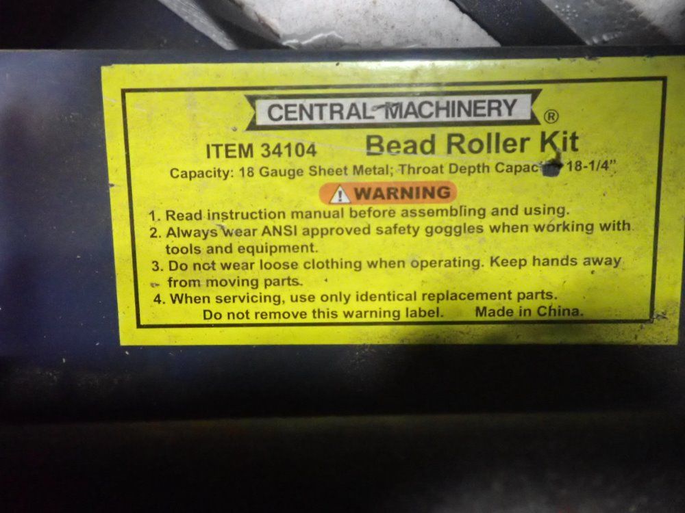 Centrsl Machinery Bead Roller Kit