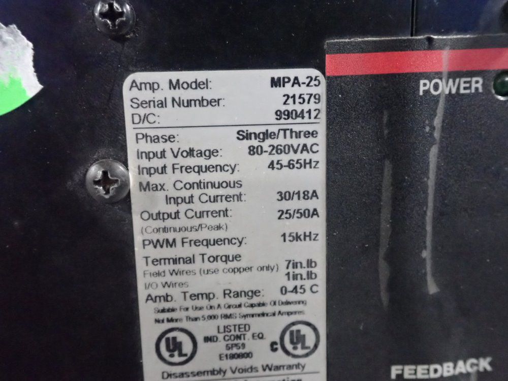 Mts Automation Motor Amplifier