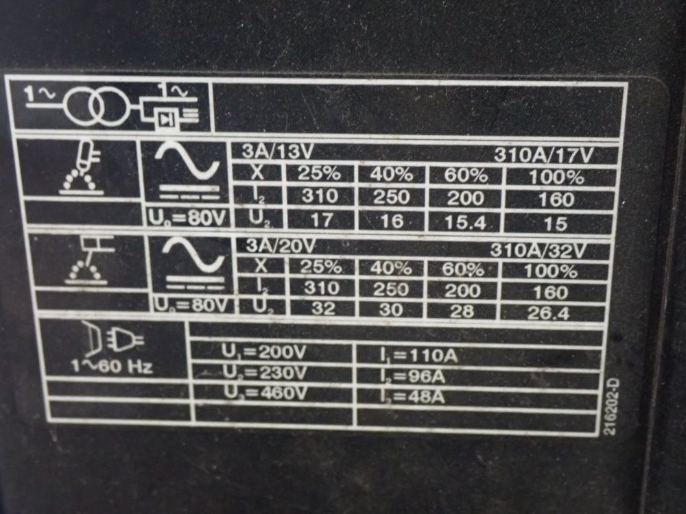 Miller 310a Syncrowave 250dx Welder - Syncrowave 250dx