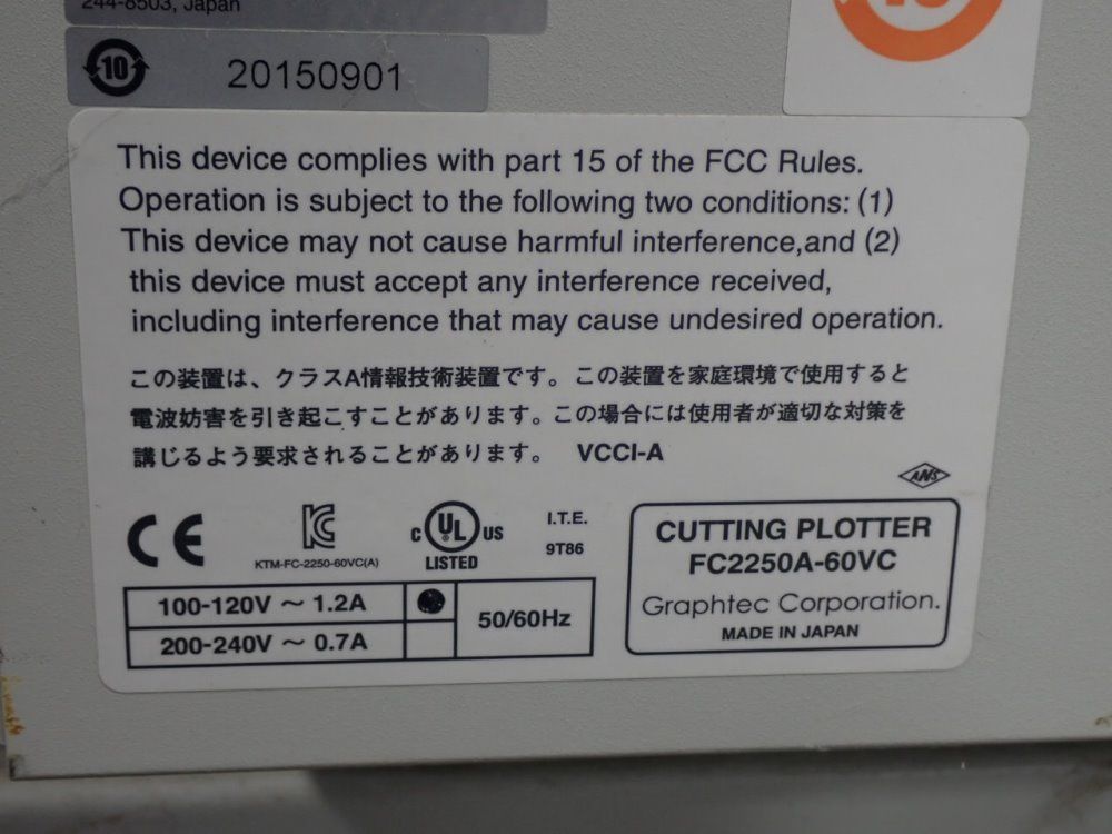 Graphtec 36" X 32" Fc2250-60vc Cutting Plotter - Fc2250-60vc