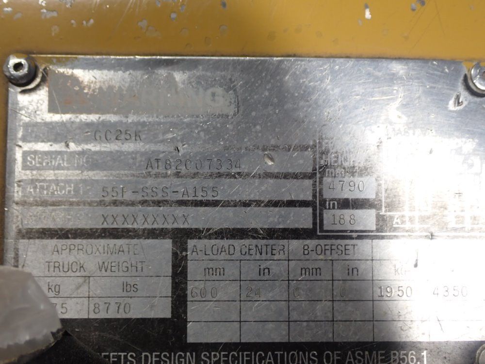 Caterpillar 4350# Gc25k Propane Forklift - Gc25k