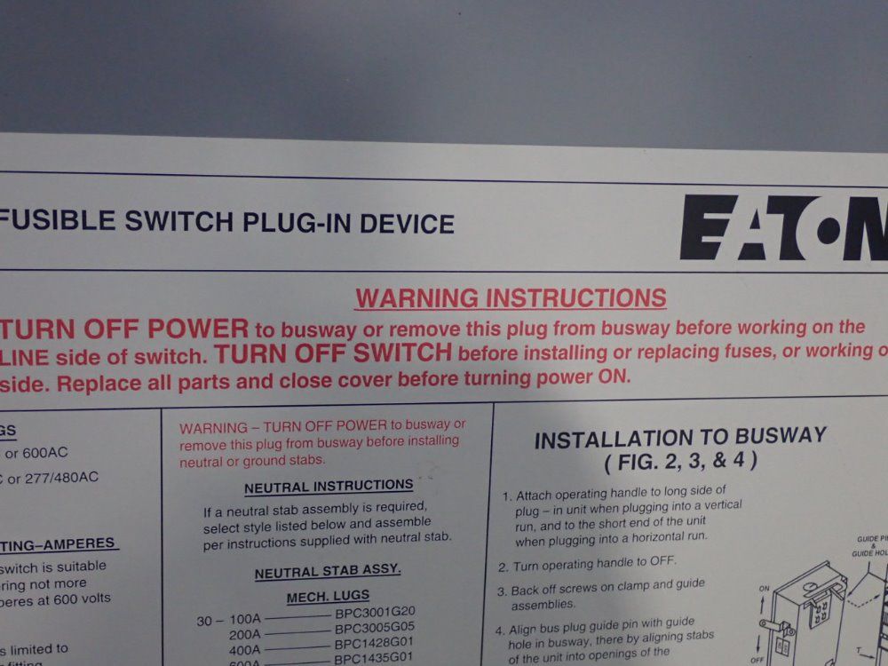 Eaton Fusible Busway Switch