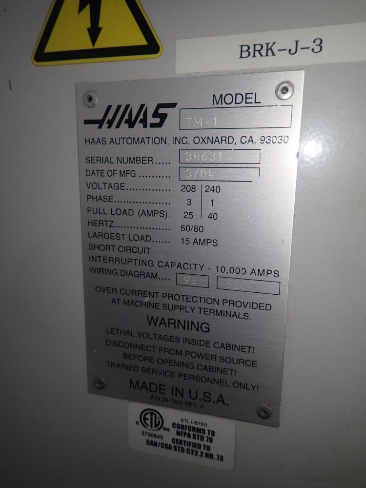 Haas 10" X 48" Tm-1 Cnc Vmc - Tm-1