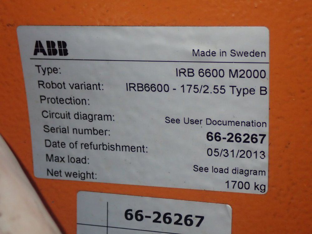 Abb Irb6600 M2000 Robot - Irb6600 M2000