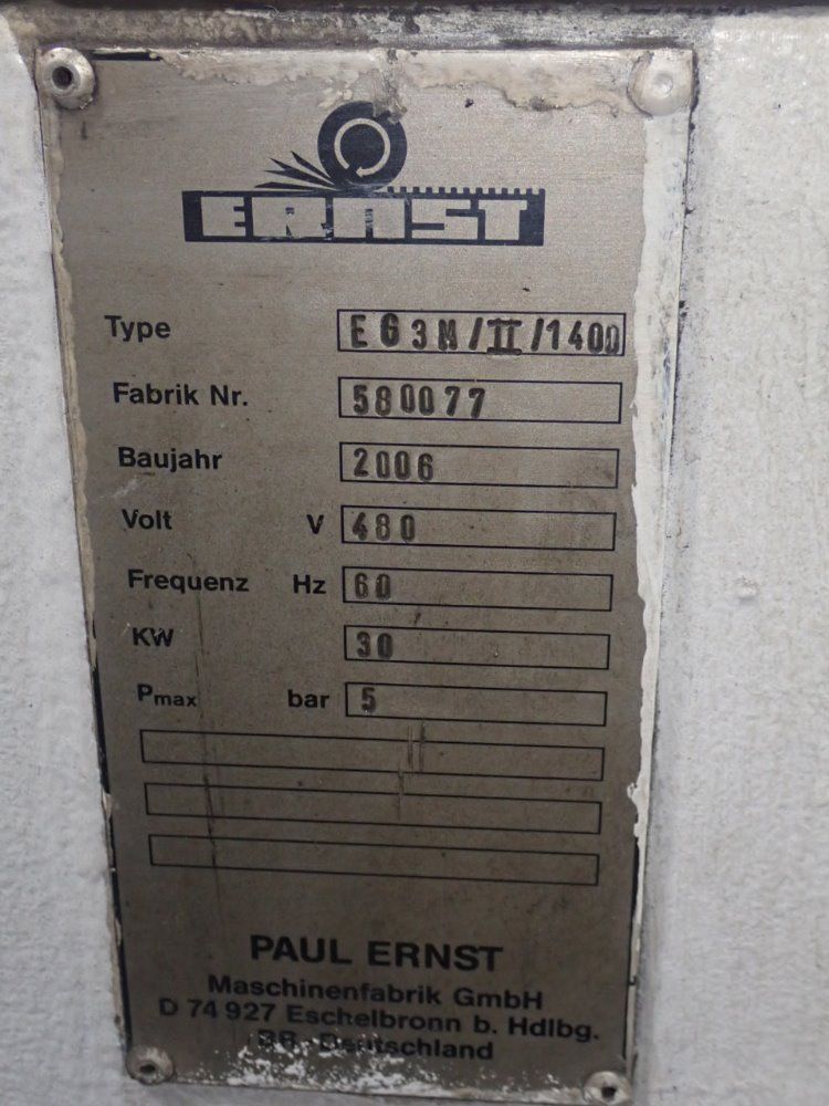 Ernst 54" Eg3m/ii/1400 Conveyorized Deburring Machine - Eg3m/ii/1400