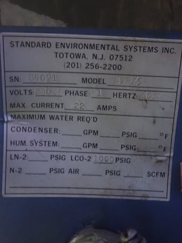 Standard Environmental Systems Environmental Chamber