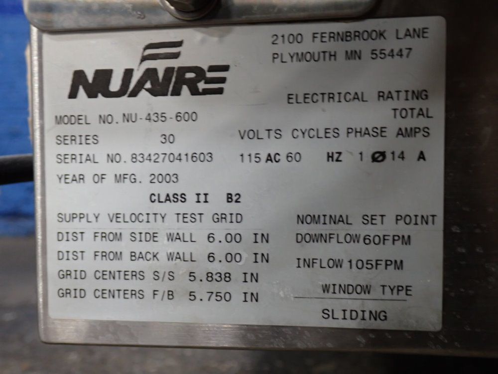 Nu Aire Biological Safety Cabinet
