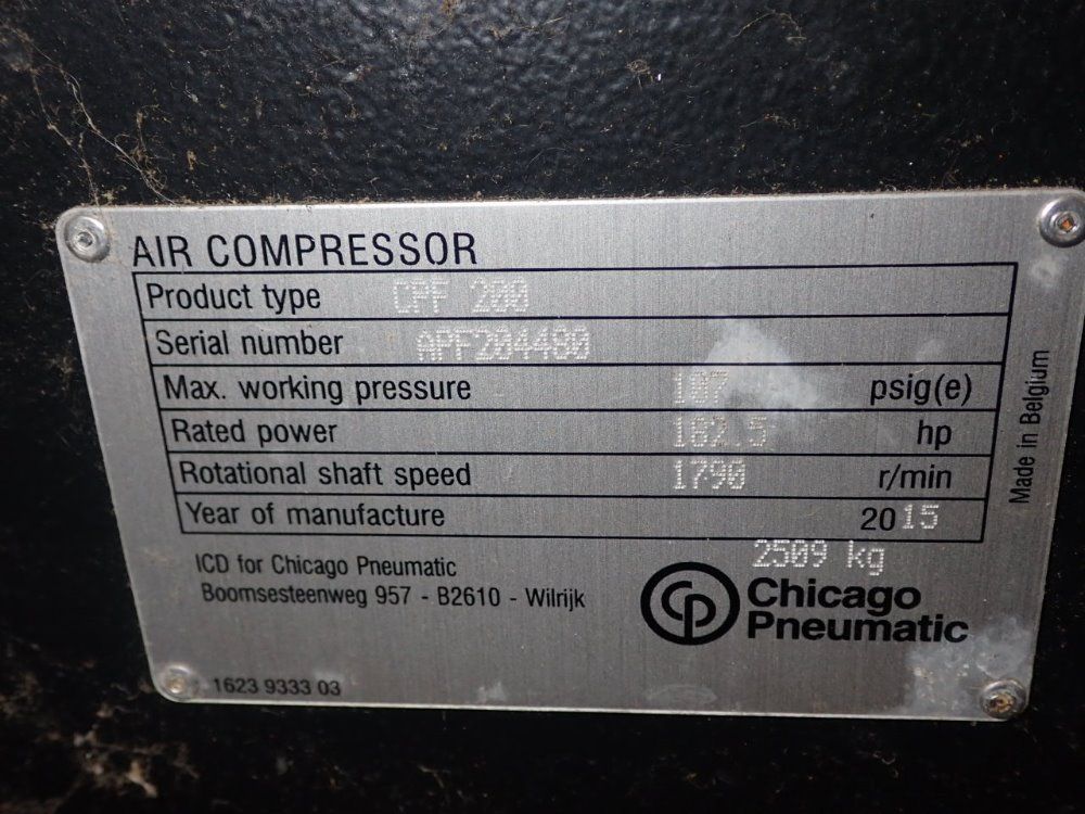 Chicago Pneumatic 182.5 Hp Cpf200 Air Compressor - Cpf200