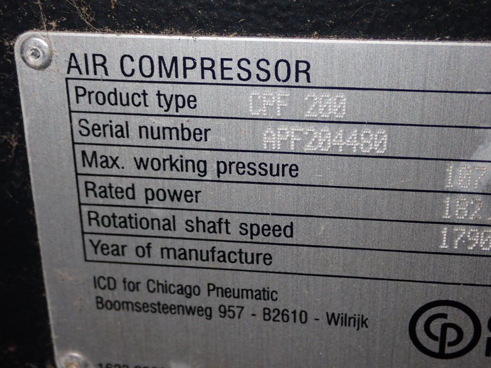 Chicago Pneumatic 182.5 Hp Cpf200 Air Compressor - Cpf200