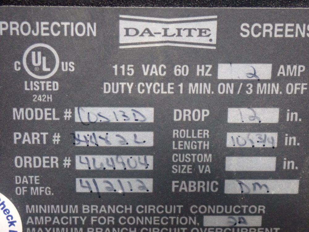 Da-lite Screen Co. Projector Screens