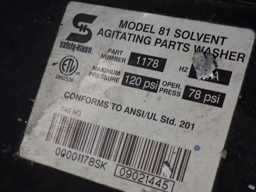 Safety-kleen Agitating Parts Washer